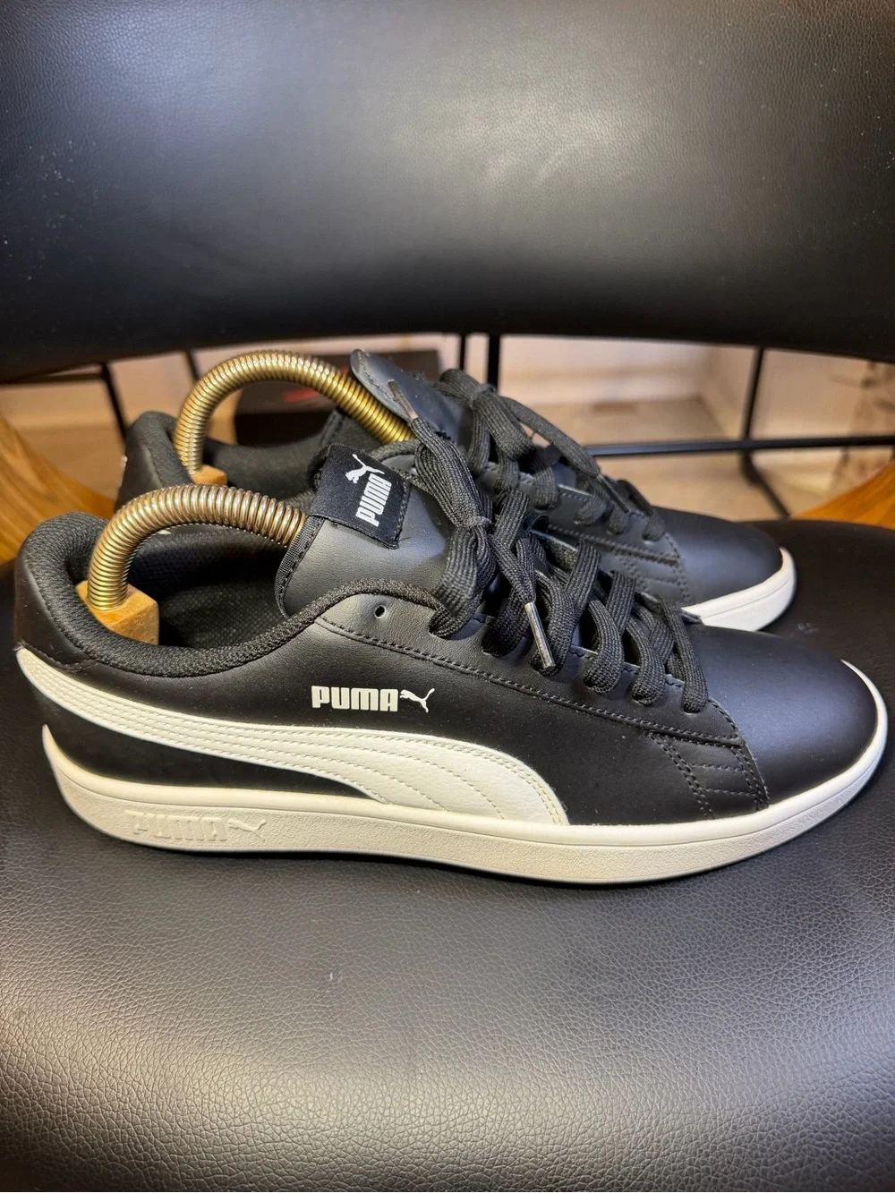 Puma Black Sneakers with White Formstrip
